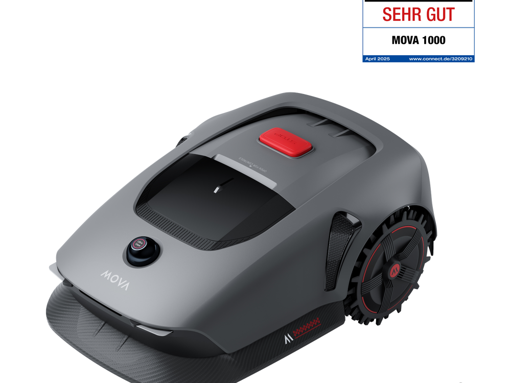 MOVA Germany MOVA 1000 Mähroboter – Kabellos, ohne RTK-Station, mit UltraView™ und Offroad-Reifen